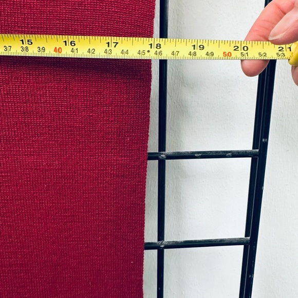 Cherry Red Pure New Wool Shawl - Picture 7 of 7